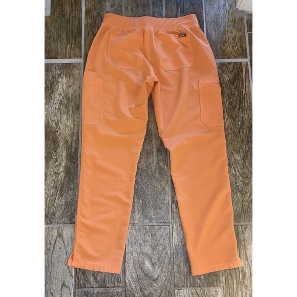 FIGS Scrub Technical Collection Womens M Orange Cargo Pockets Elastic Fit - Picture 4 of 4